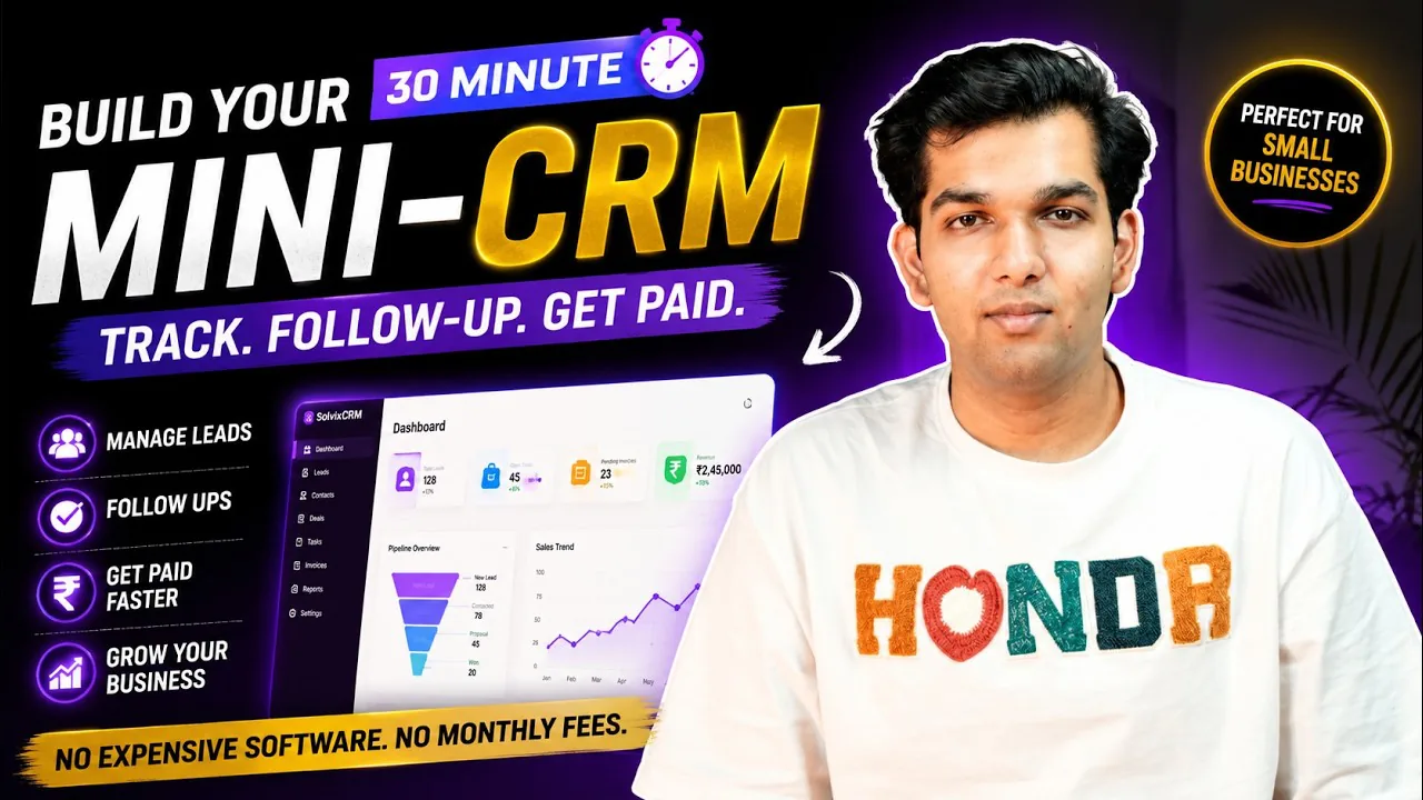 Solvix Mini CRM product demo — manage leads, follow-ups and payments